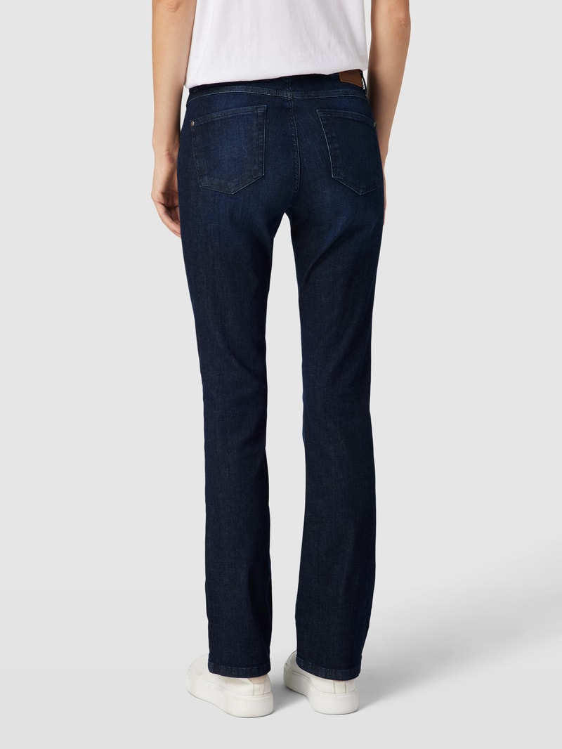 Bootcut Jeans im 5-Pocket-Design Modell 'LENI' in dunkelblau