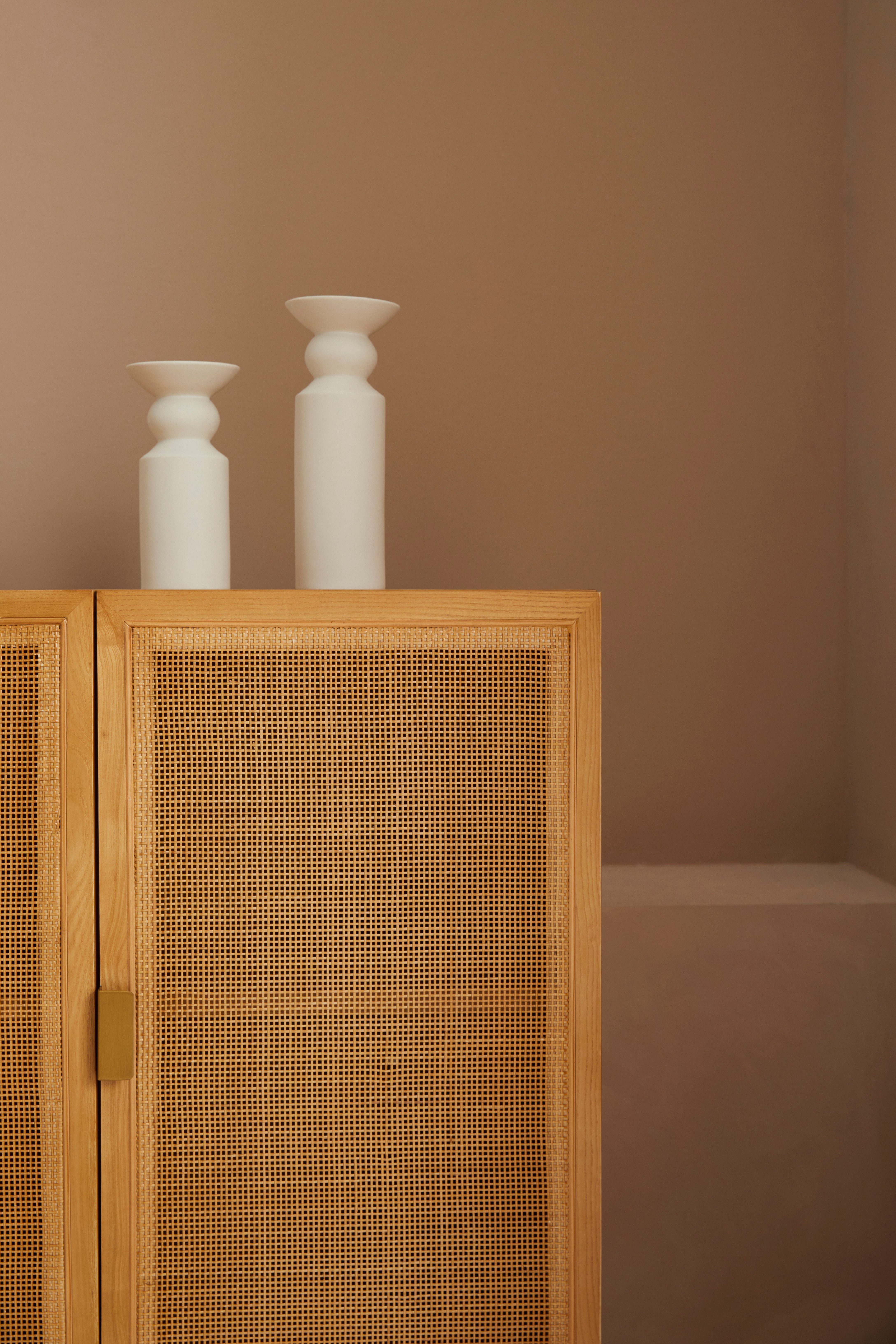 LeGer Home by Lena Gercke Sideboard Lina, Mit Rattan Einsatz, 4 Innenfächer, teilmassiv