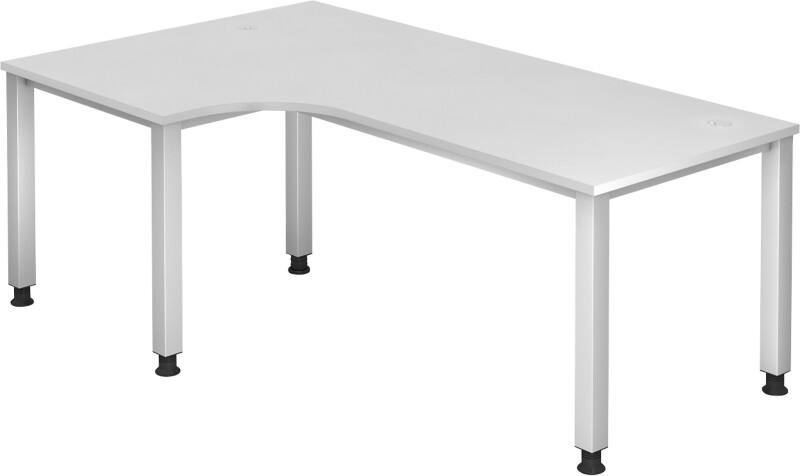Hammerbacher VQS82/W Q Serie Schreibtisch Rechteckig Holz Silber 4 Füße 1.200 x 2.000 x 685 mm