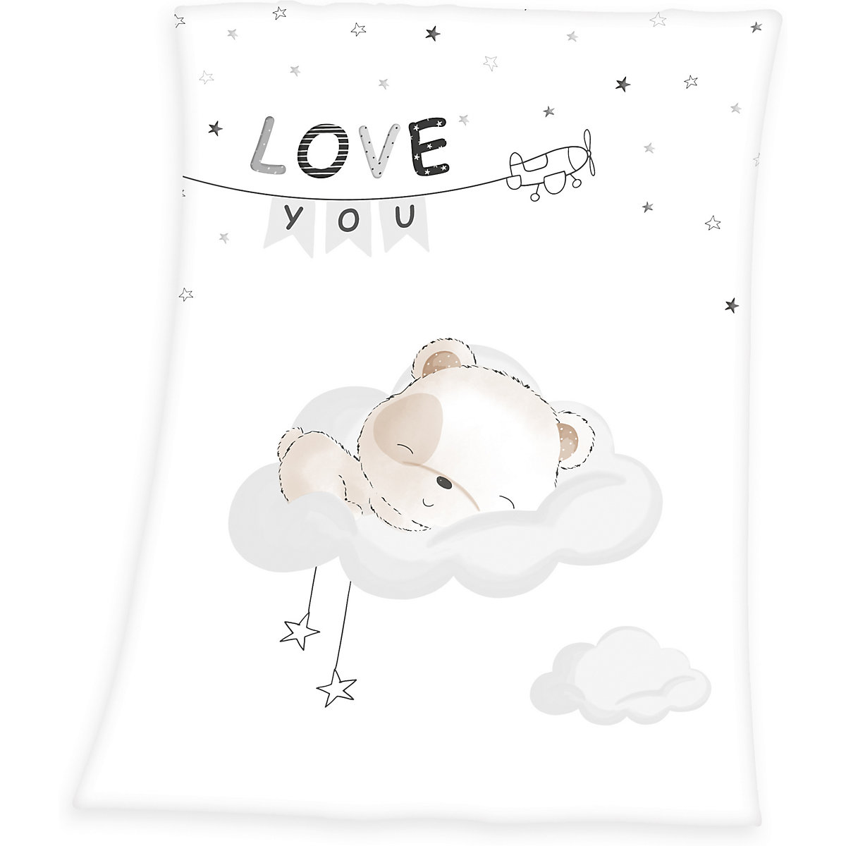 Kuscheldecke Sleeping little bear, 75 x 150 cm