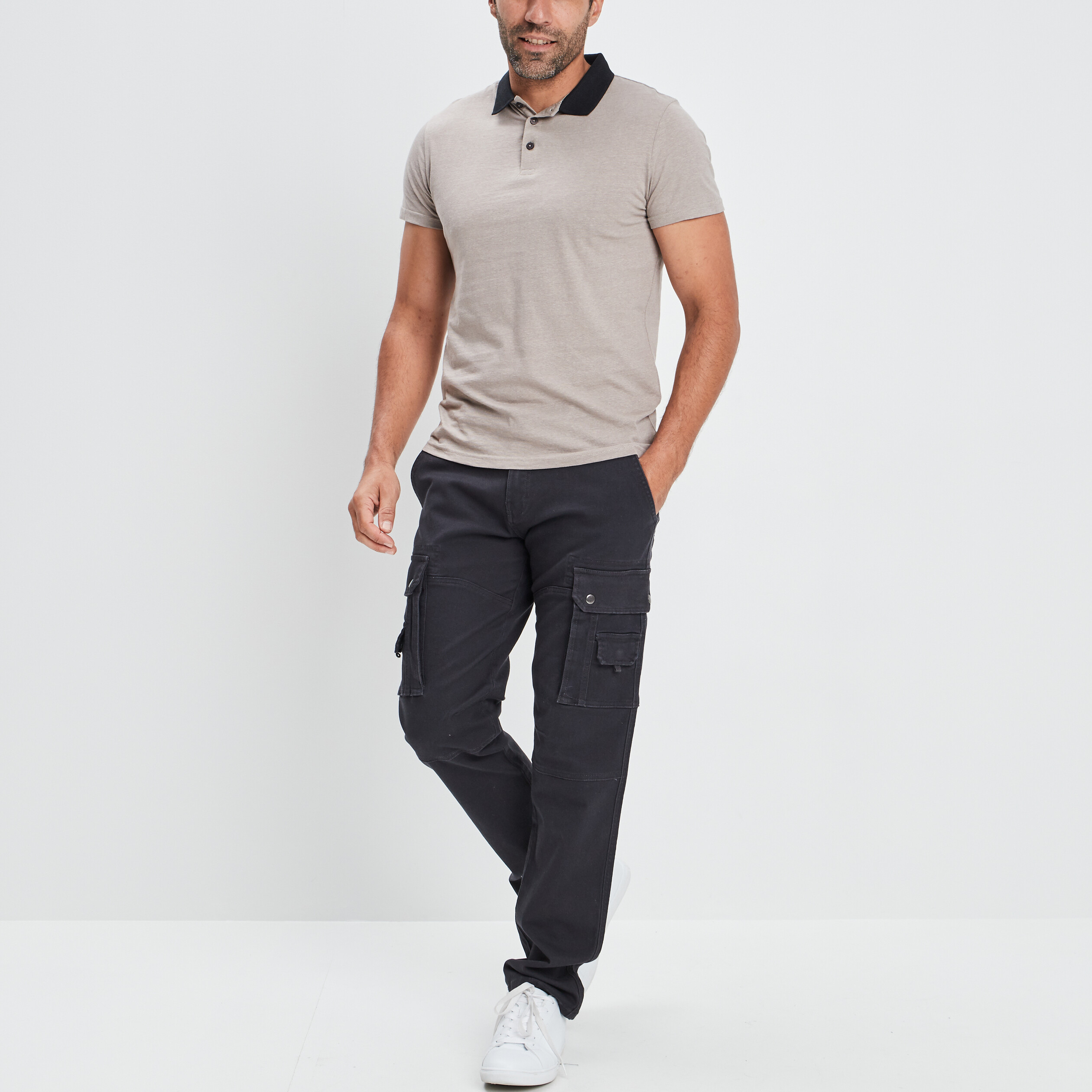 Polo manches courtes taupe homme | La Halle