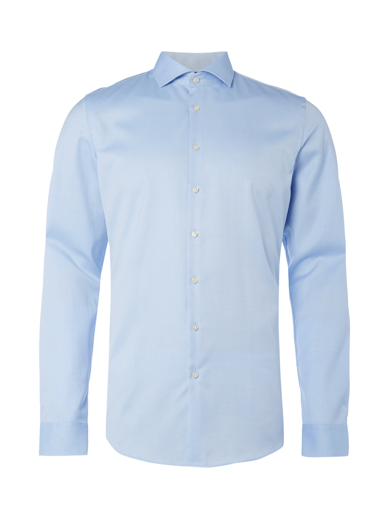 Slim Fit Business-Hemd aus Twill mit extra langem Arm in hellblau