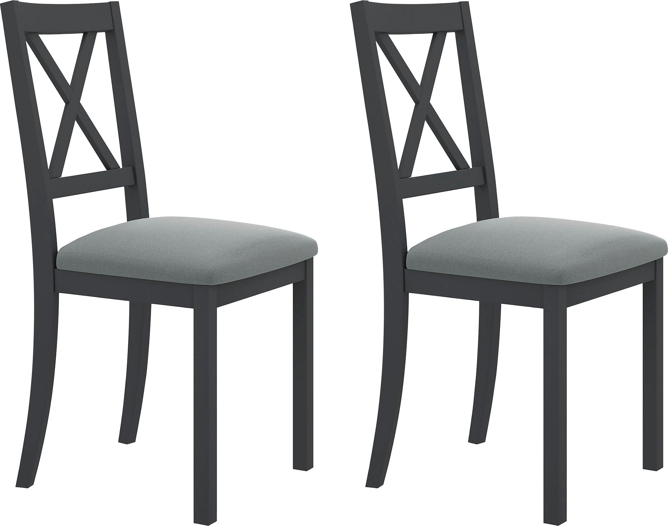 Home affaire 4-Fußstuhl Olivia (Set, 2 St), Gestell Buche Massivholz lackiert