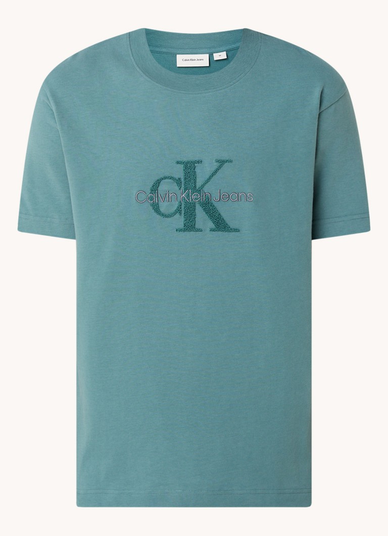 Camiseta Calvin Klein de chenille com bordado do logotipo