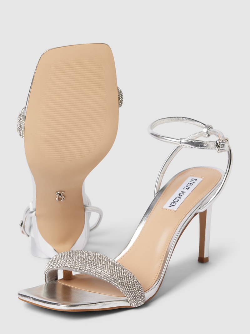 Sandalette mit Strasssteinbesatz Modell 'ENTICE' in silber