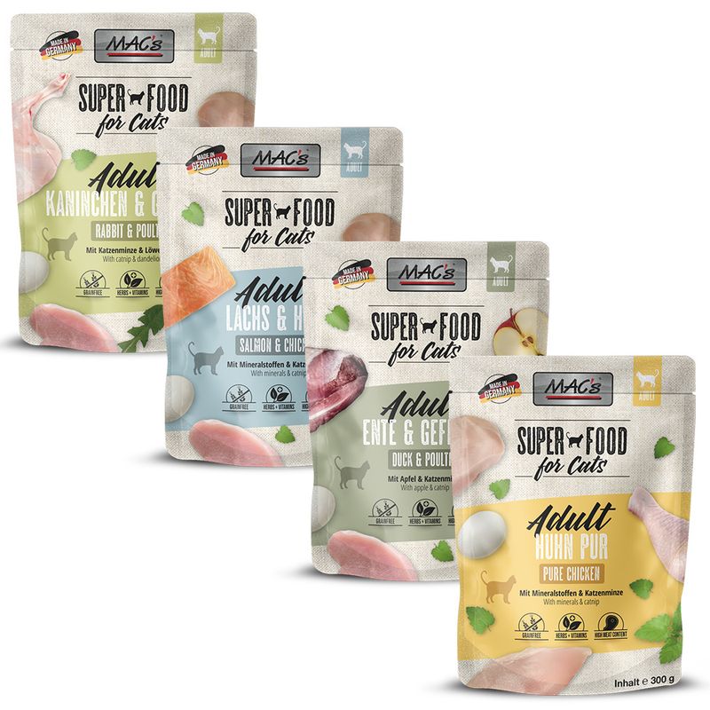 Probierpaket MAC's Cat Pouch 12 x 300 g zu TOP-Preisen | bitiba %