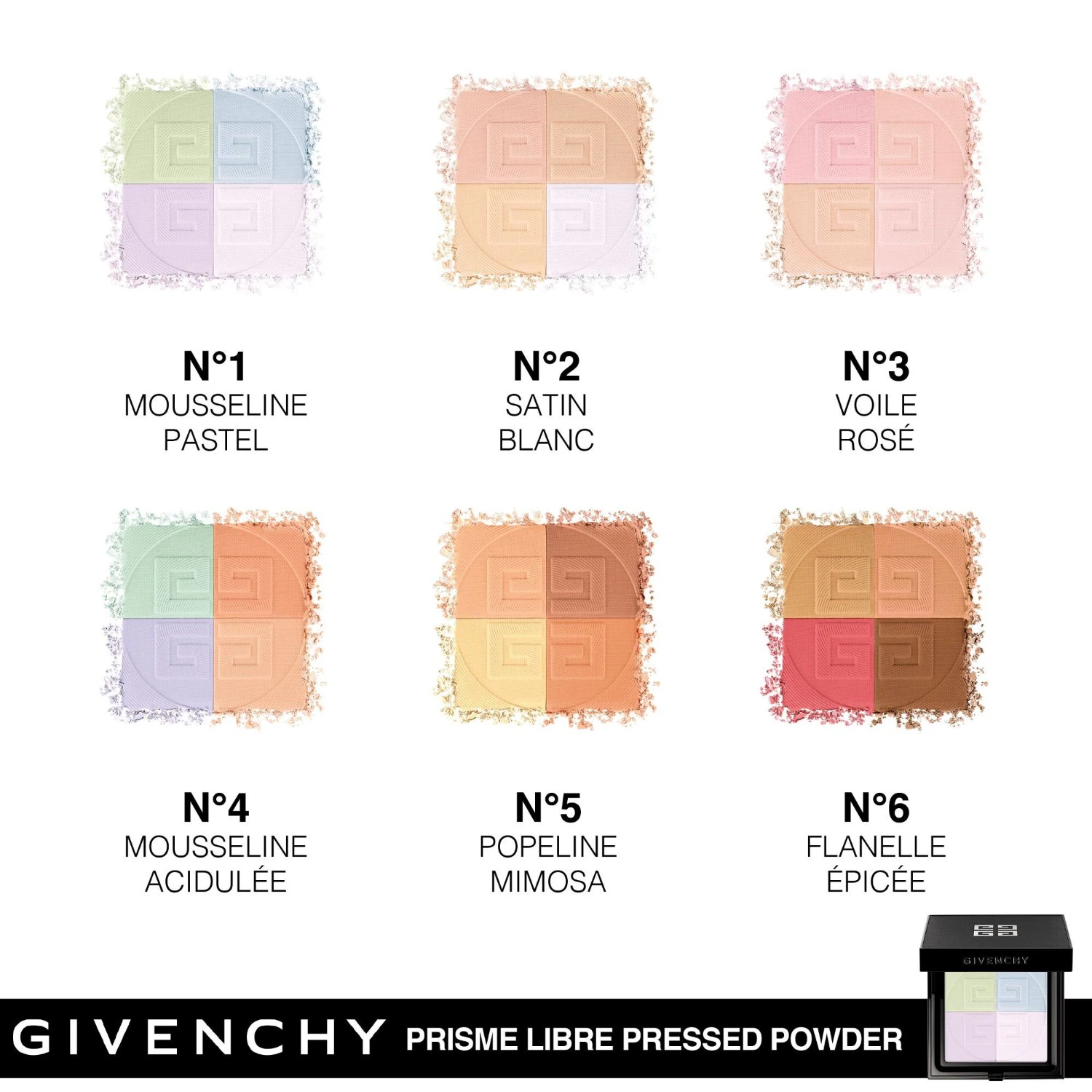 Polvos compactos fijadores Givenchy, con efecto difuminador y matificante.