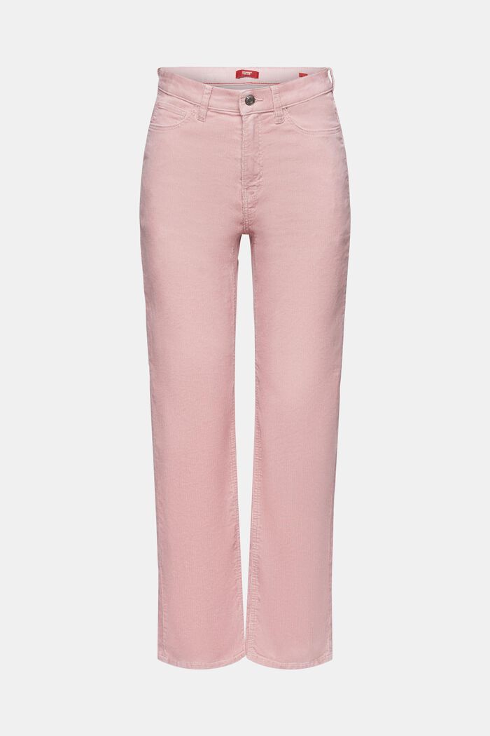 Cordhose mit gerader Passform und hohem Bund