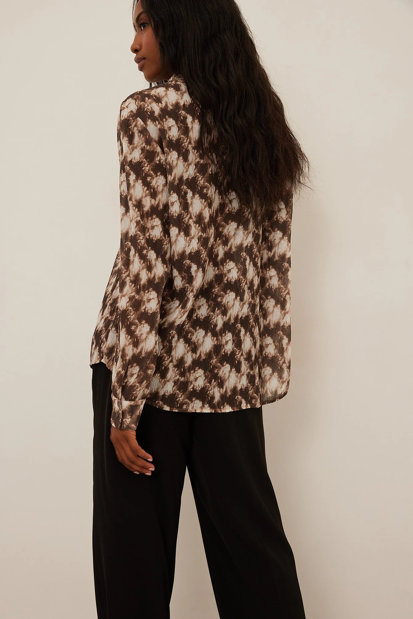 Pleated Print Shirt