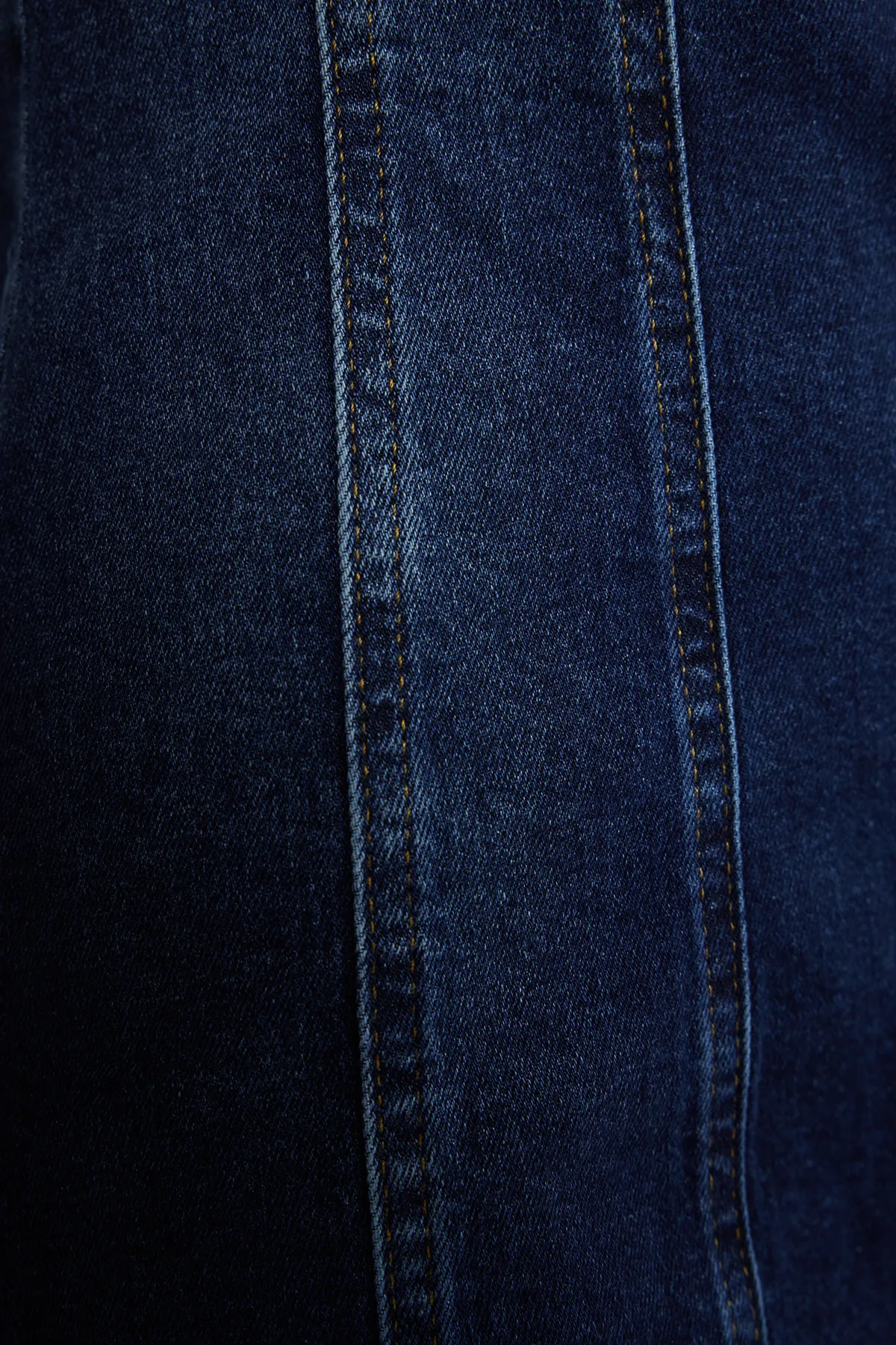 Trendyol Collection  Blaues, eng anliegendes Mini-Jeanskleid mit Nähten TWOSS24EL00284
