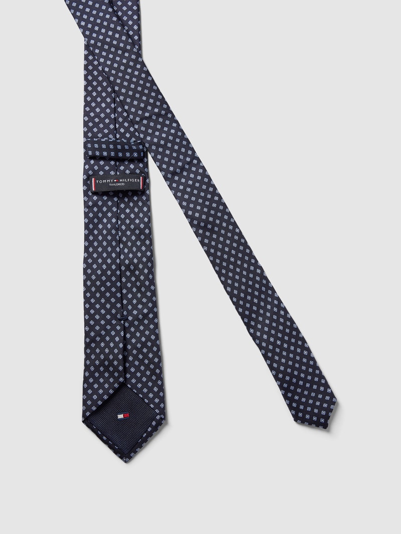 Krawatte mit Allover-Muster Modell 'Bi-Colour' in marineblau
