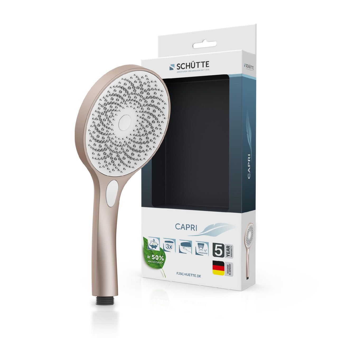 Schütte CAPRI Handbrause, Rosé matt/Weiß