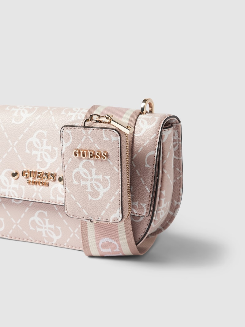 Saddle Bag mit Label-Applikation Modell 'REA' in rosa
