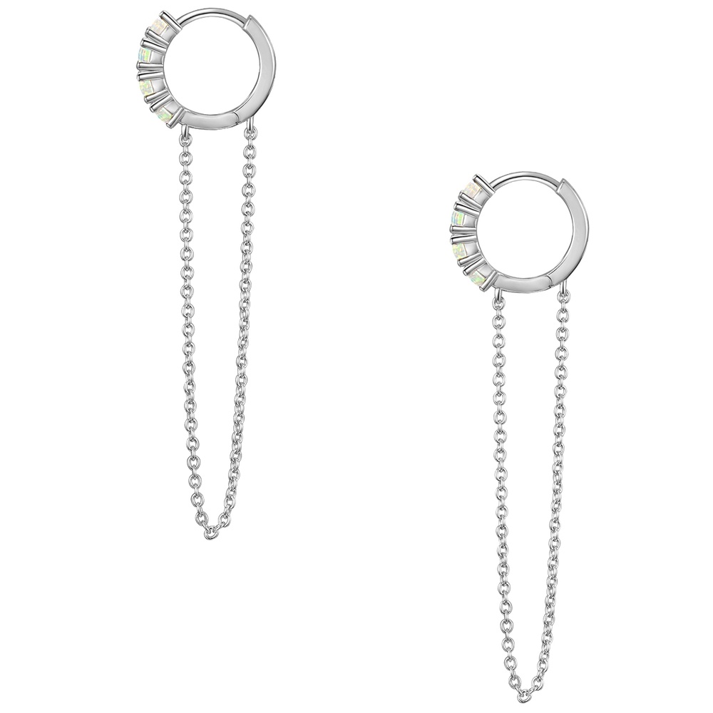 Glanzstücke München Créoles en argent Argent sterling Opale (synth.) en Argent Boucles d'oreilles