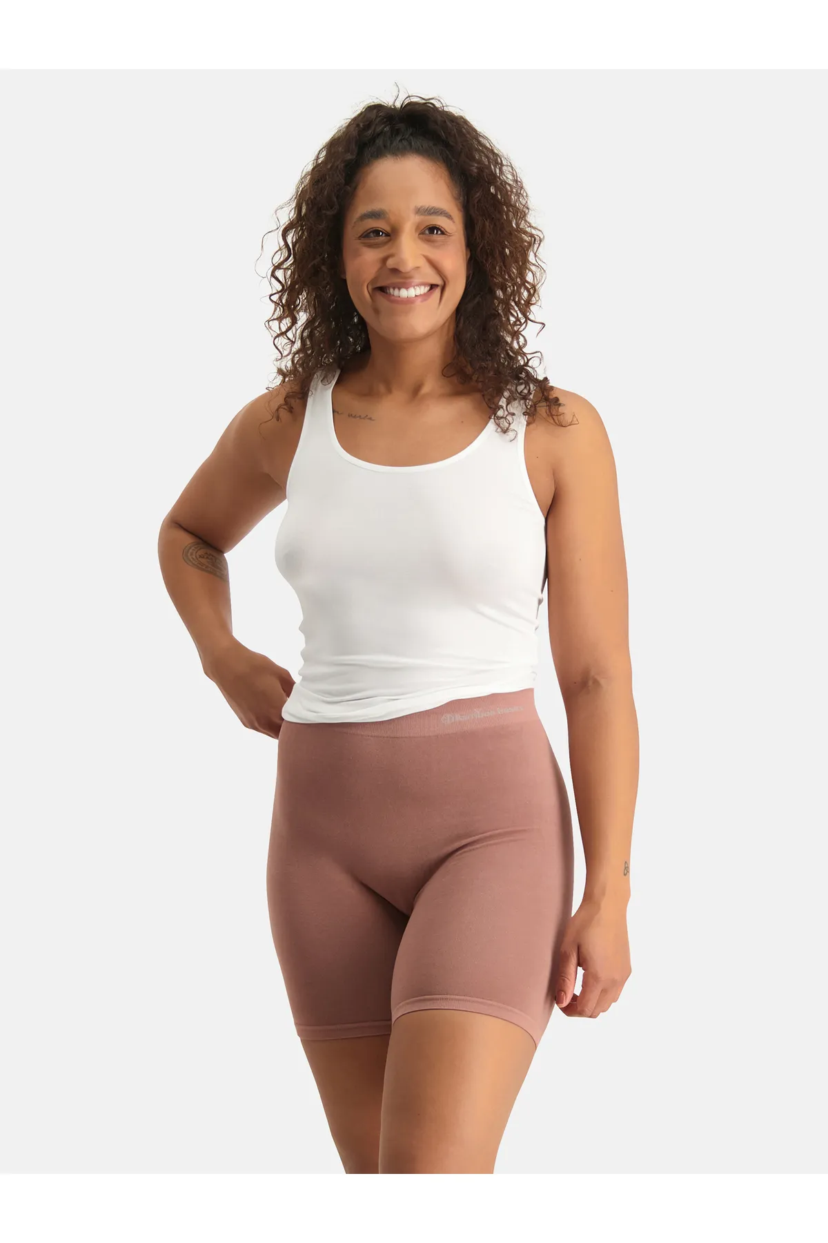 Bamboo Basics  Kurze Sporthose - Braun - Hoher Bund