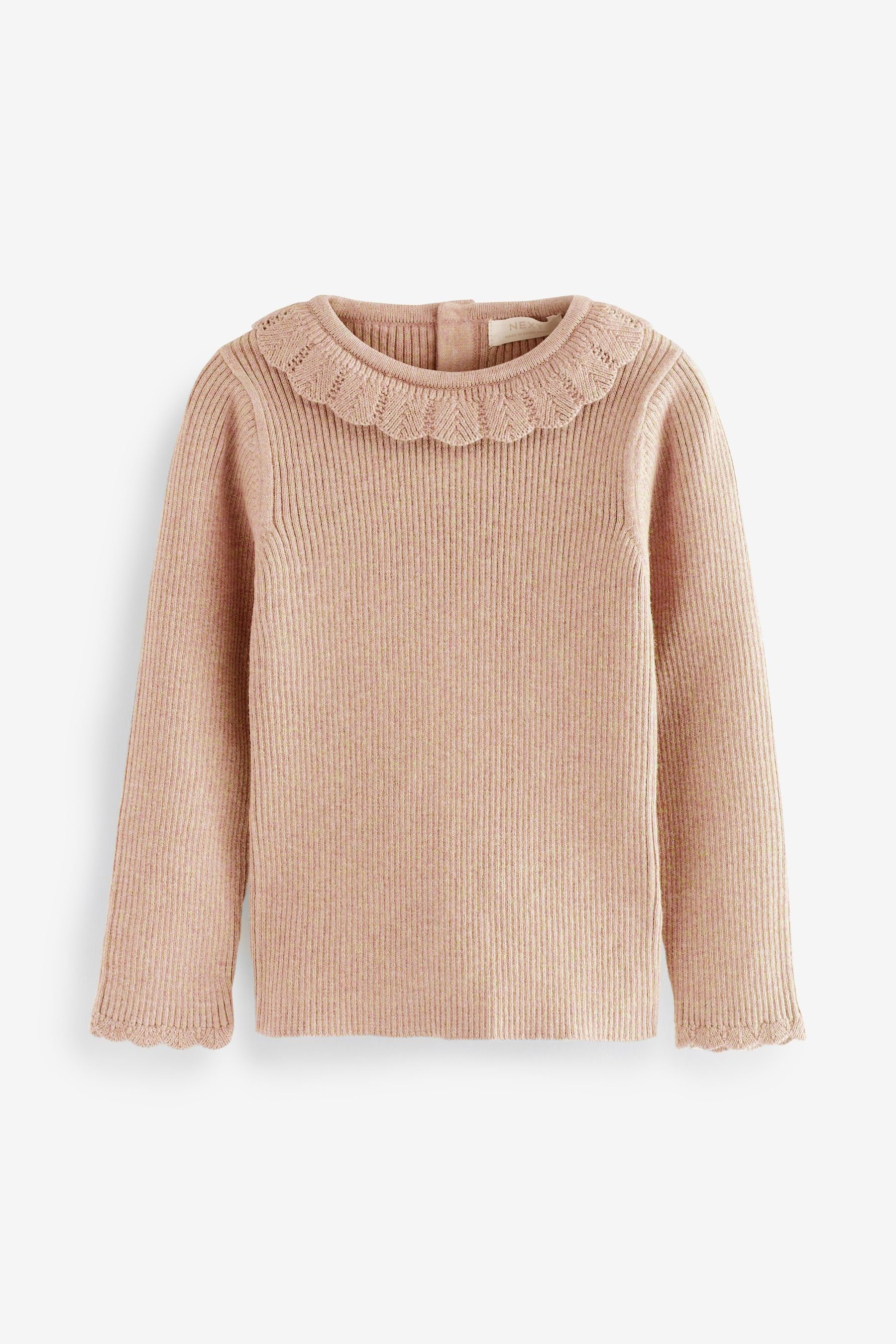 Next Rundhalspullover Pullover mit Rüschenkragen (1-tlg)