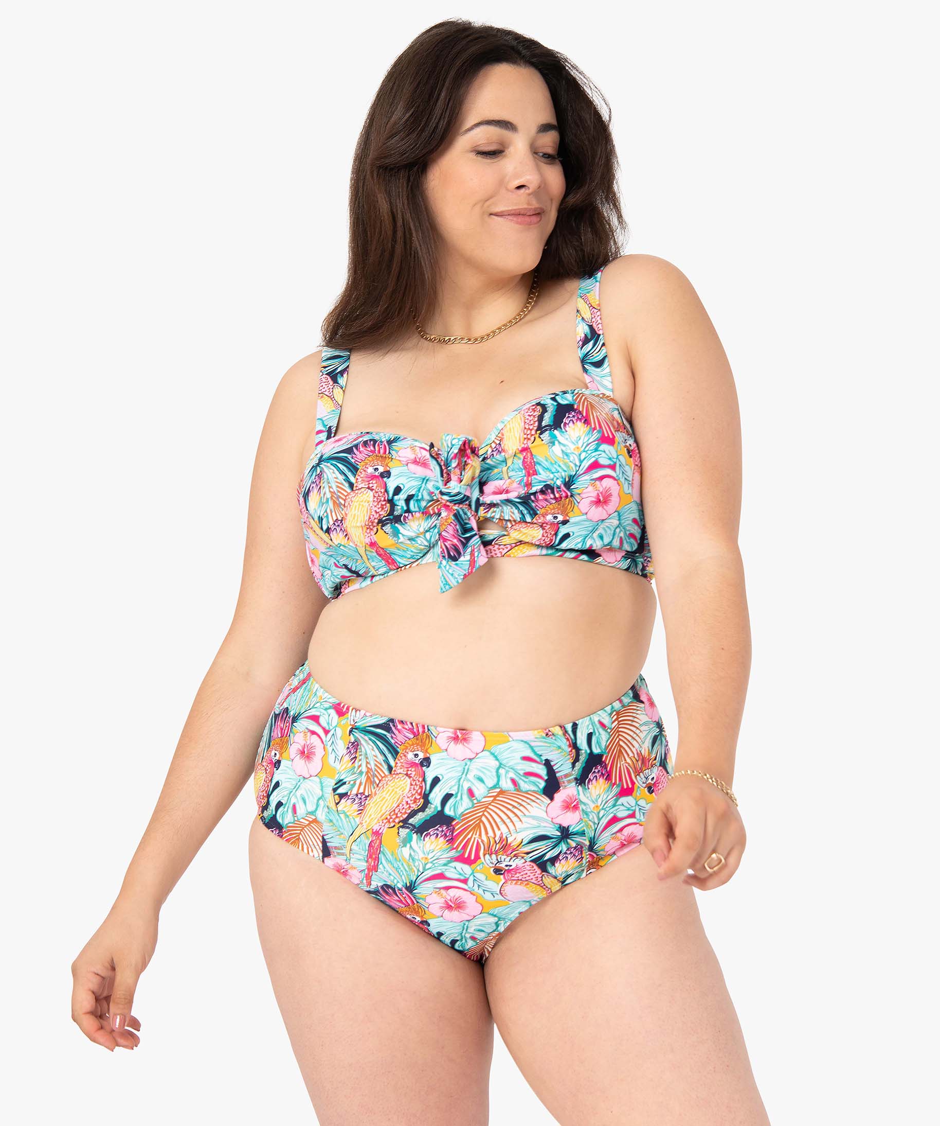 Bas de maillot de bain femme grande taille forme culotte à ... imprime | GEMO