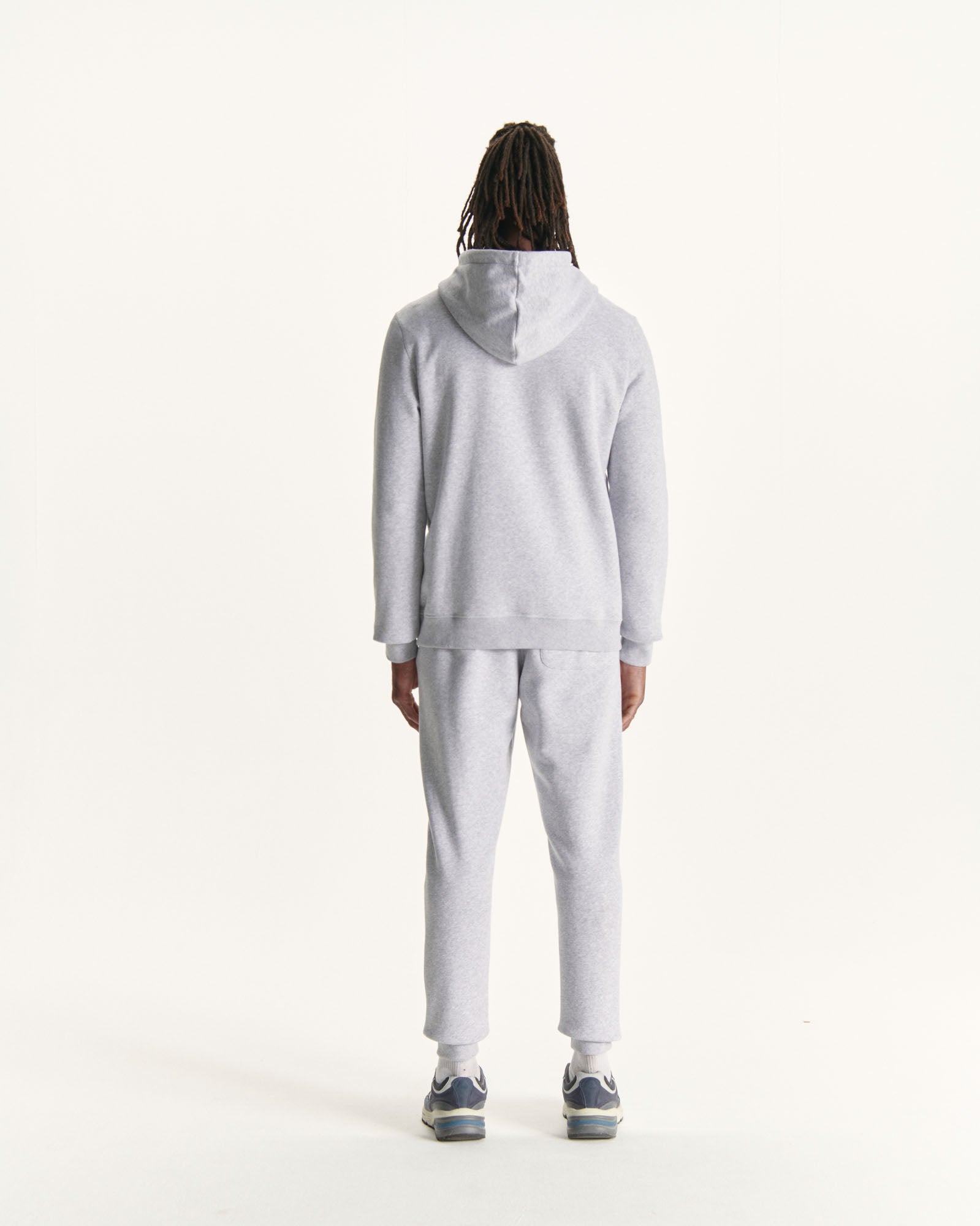 Sweat à capuche homme en coton biologique Gris chiné Mataro