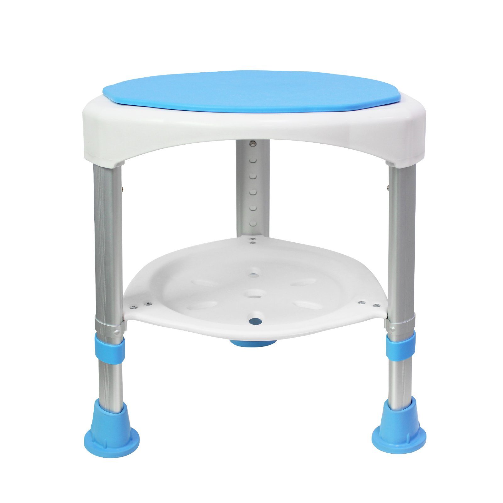 UISEBRT Dusch- und Badhocker Duschstuhl 360°Drehbar, mit Ablagefach