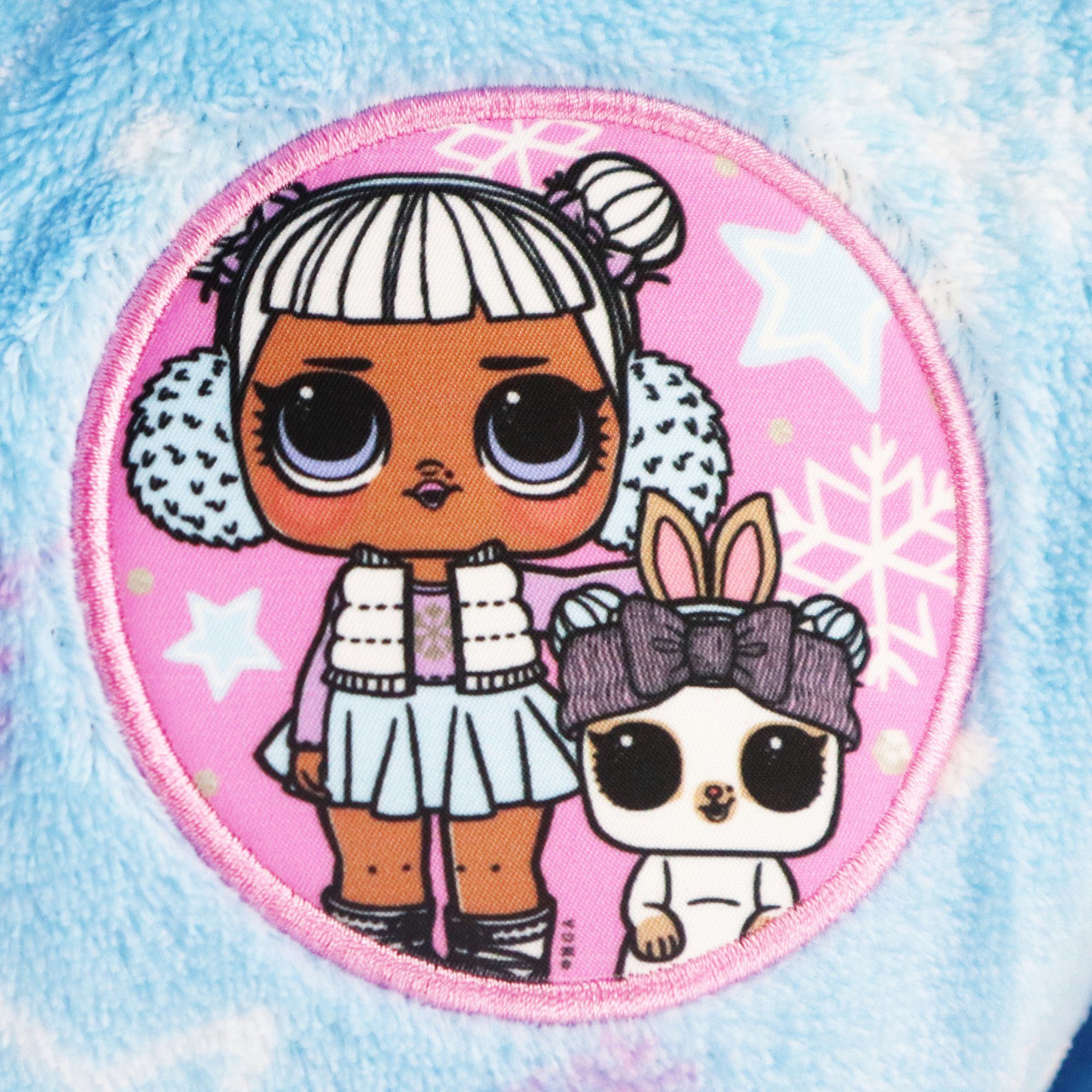 L.O.L. SURPRISE! Kinderbademantel LOL Surprise Mädchen Kinder Fleece Bademantel, Kapuze, Gürtel, Gr. 92 bis 128, Blau