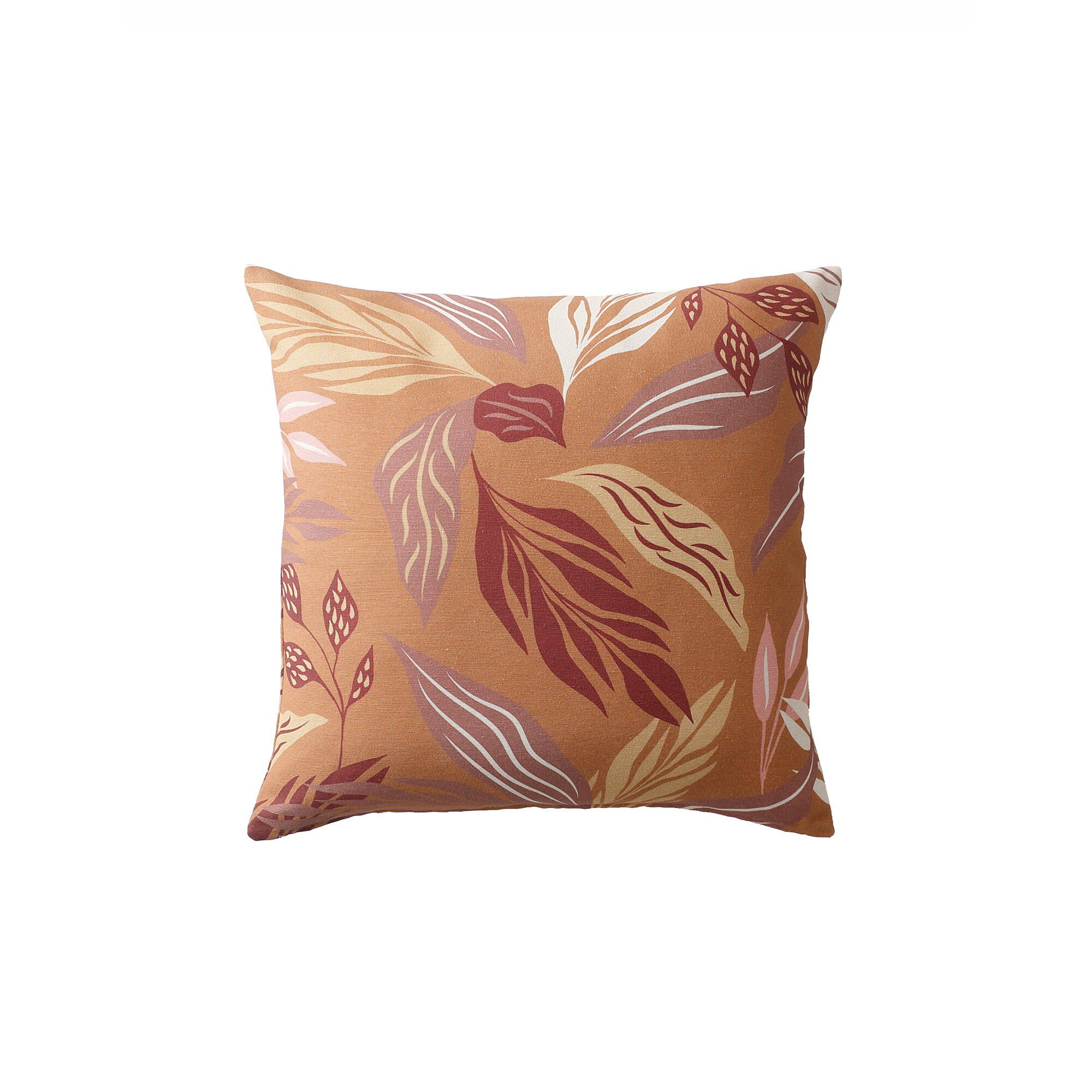 Housse coussin toile, imprimé végétal