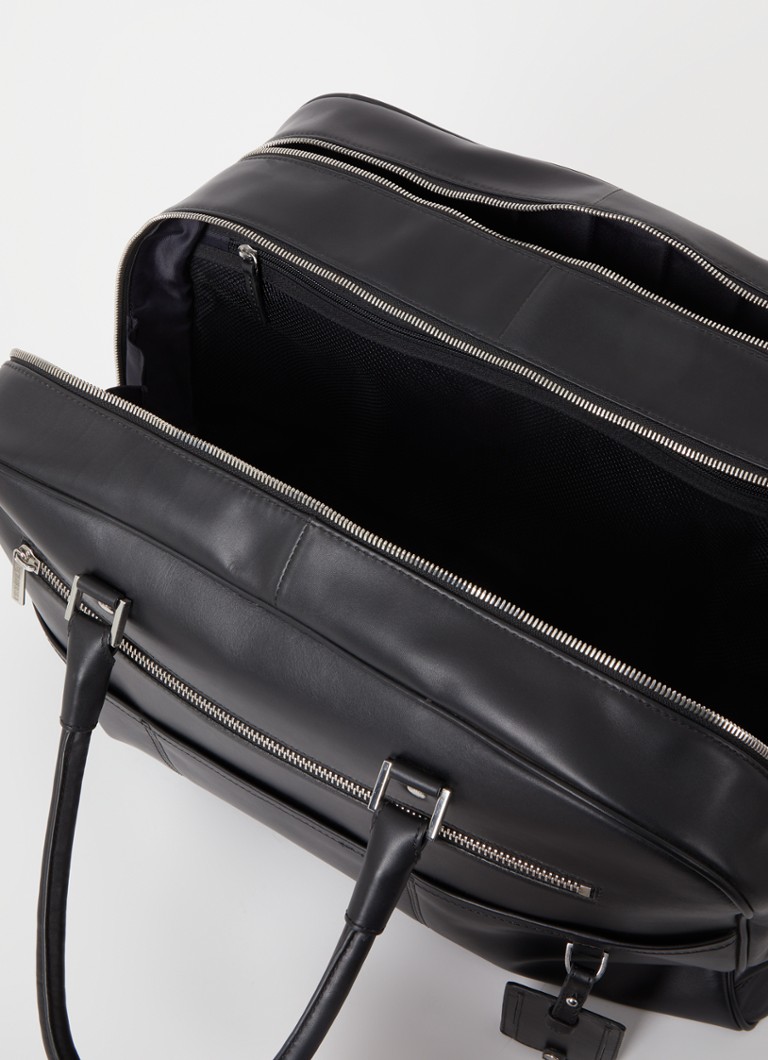 Leonhard Heyden Montreal leather weekend bag with 15-inch laptop compartment