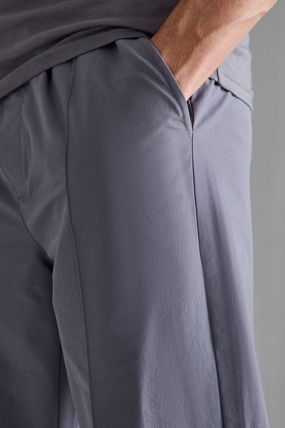 Elasticated Technical Stretch Relaxed Pintuck Trouser