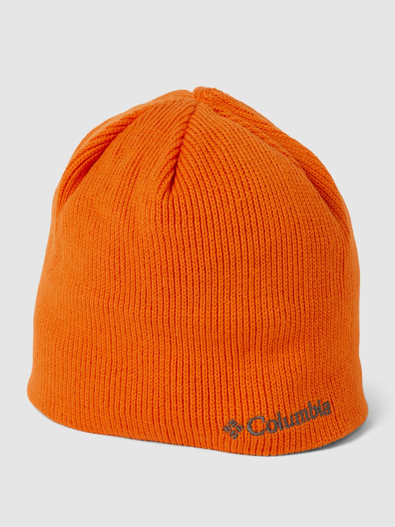 Strickmütze mit Label-Stitching Modell 'BUGABOO' in orange