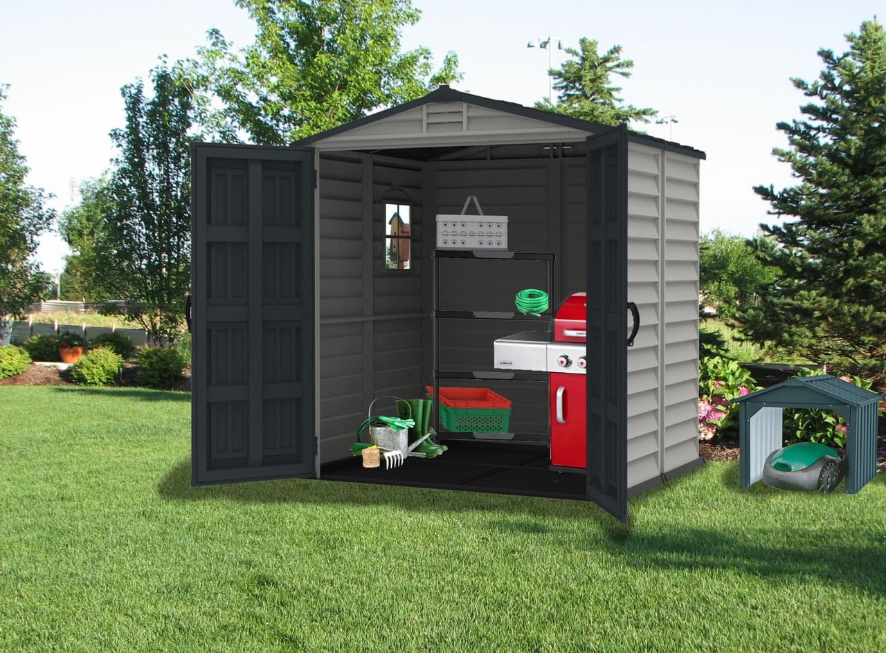 Duramax Kunststoffgerätehaus STOREMATE Plus 6x6´, 3,6 m² - Grau   Fußboden DURAMAX 30425