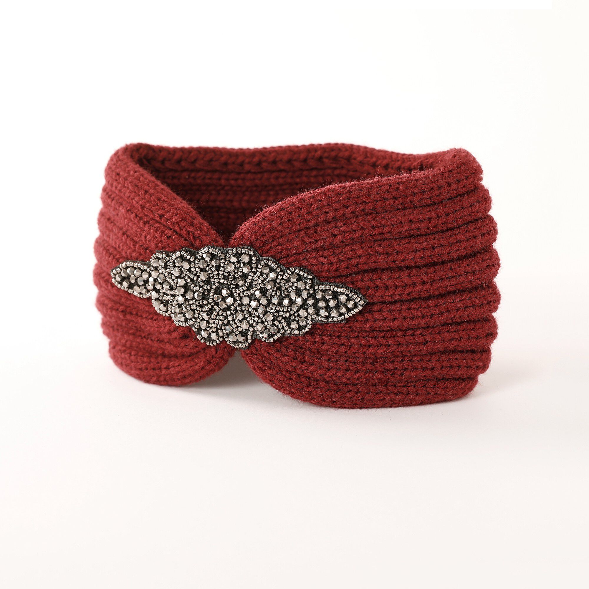 Headband en maille avec bijou