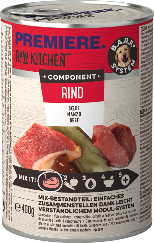PREMIERE Hundenassfutter PREMIERE RAW KITCHEN 6x400g Rind & Kalb