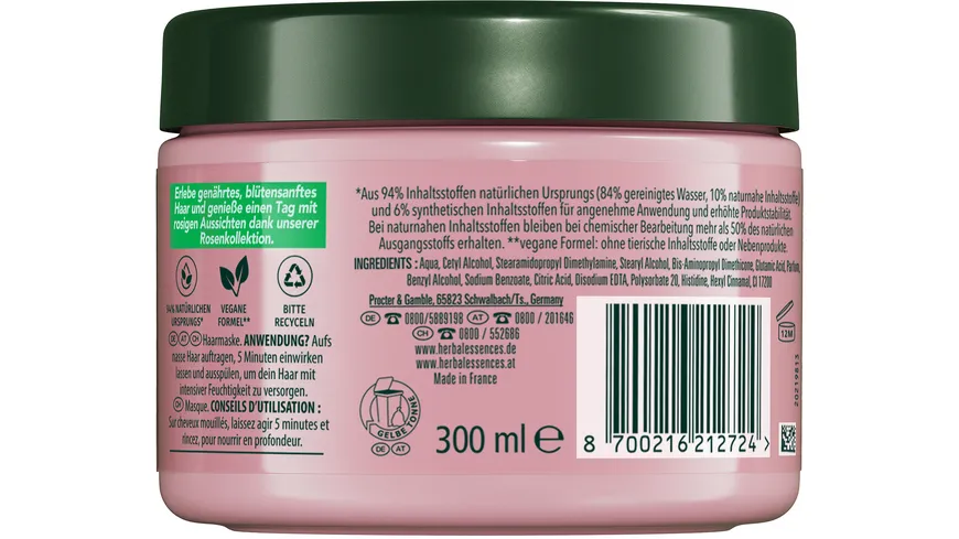 Herbal Essence blütensanft Rosenduft Haarmaske 300 ml