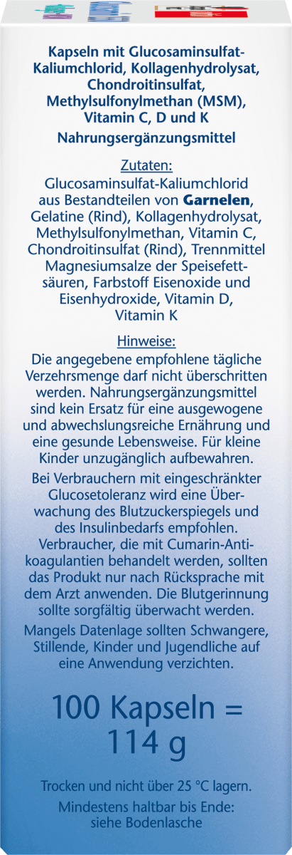 Glucosamin 1550 Kapseln  100 St, 114 g