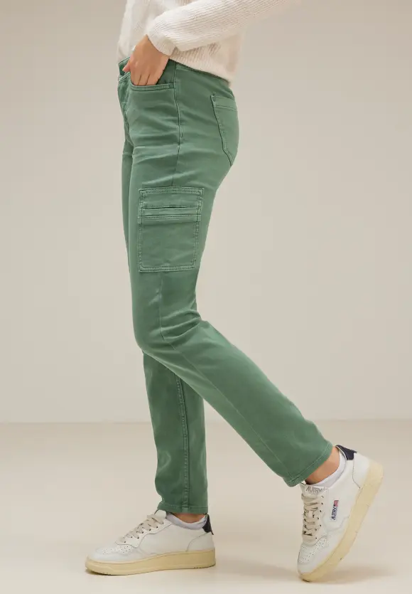 Street One Grüne Cargo Casual Fit Jeans