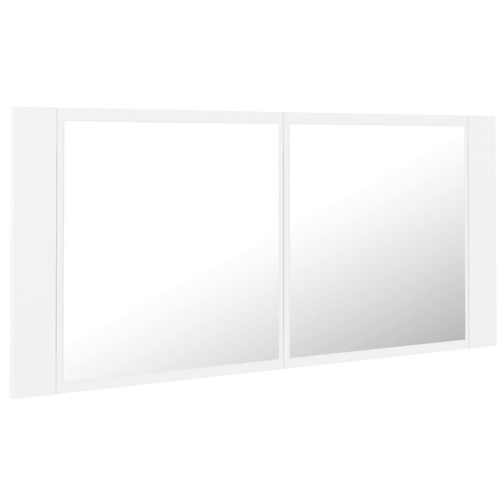 vidaXL Badezimmerspiegelschrank LED-Bad-Spiegelschrank Weiß 100x12x45 cm Acryl (1-St)