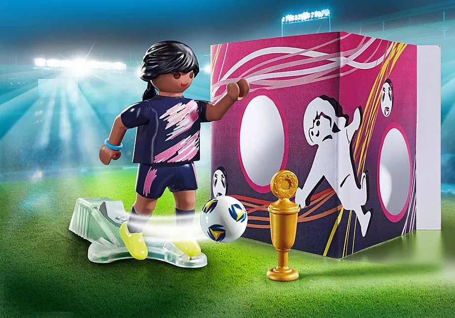 Fu&szlig;ballerin mit Torwand