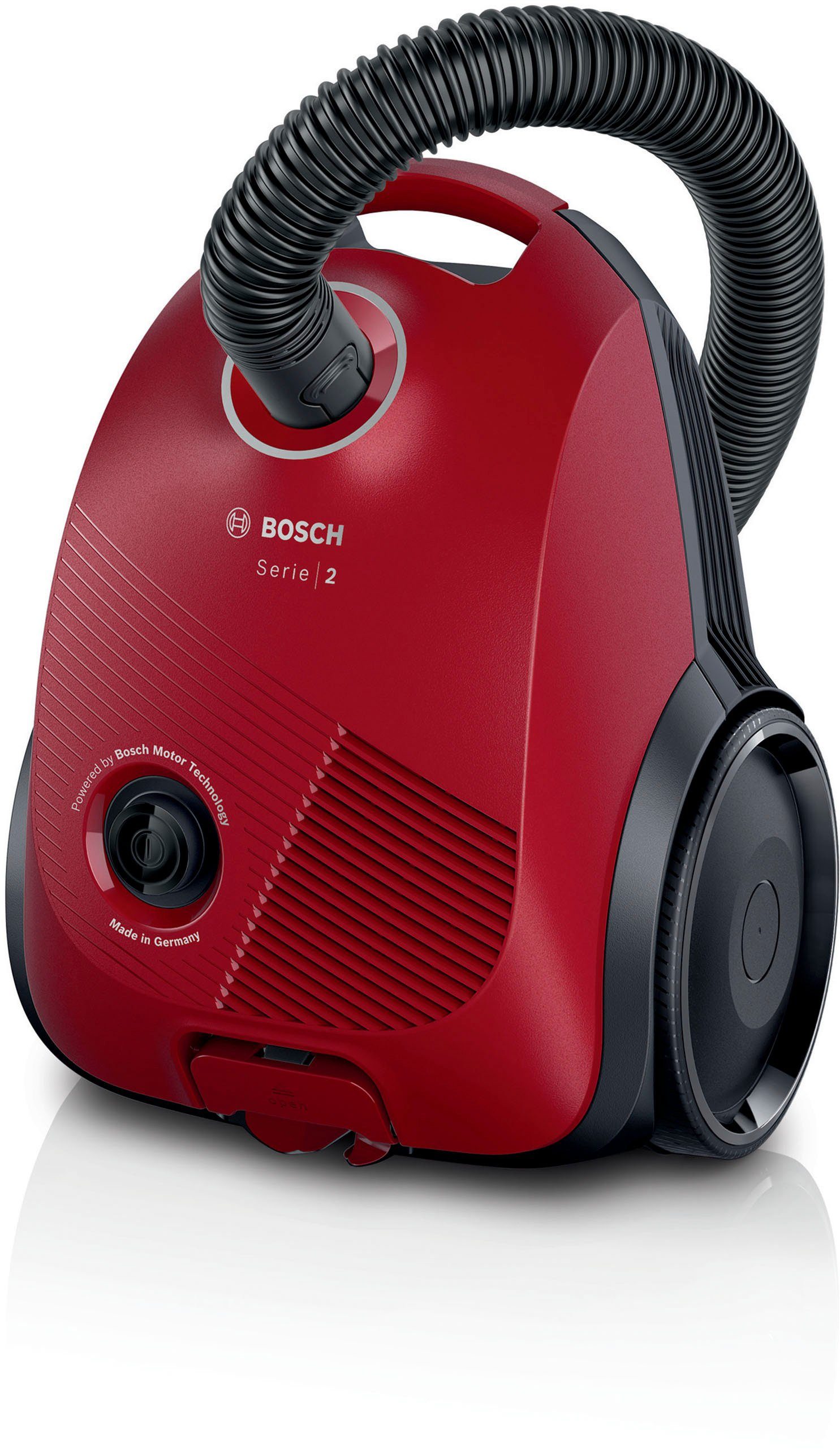 BOSCH Bodenstaubsauger BGLS2LR1H, 600 W, mit Beutel, nachhaltige Materialien, Hygienefilter, rot