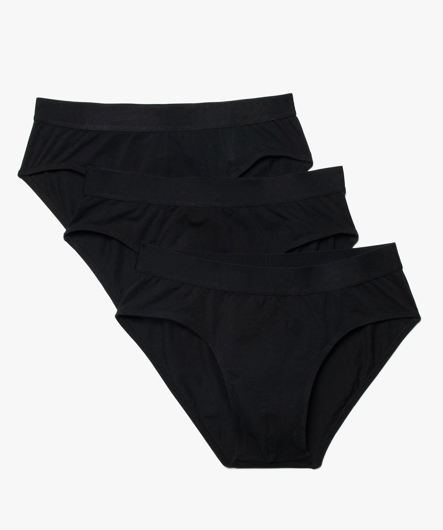 Slip homme en coton stretch uni à ceinture élastique (lot ... noir | GEMO
