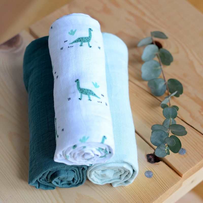 Lot de 3 langes dinosaure Beaba