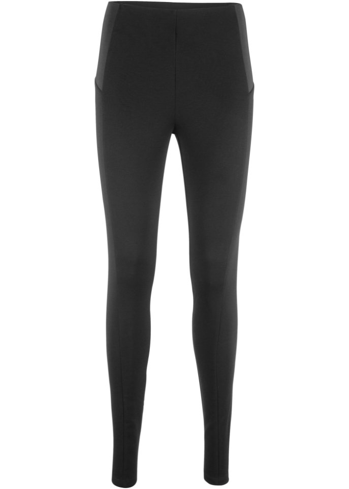 High-Waist-Punto Di Roma-Leggings mit seitlich elastischen Einsätzen