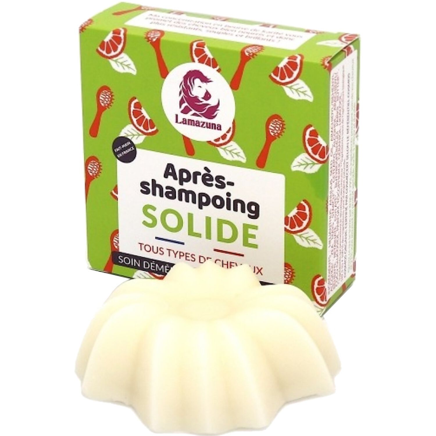 Lamazuna Après-Shampooing Solide Démêlant et Nourrissant Bio 80g
