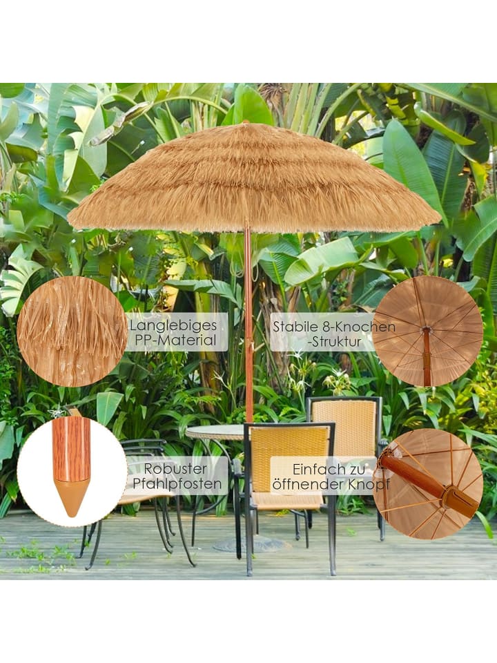 COSTWAY 200cm Strandschirm in Braun günstig kaufen onesize