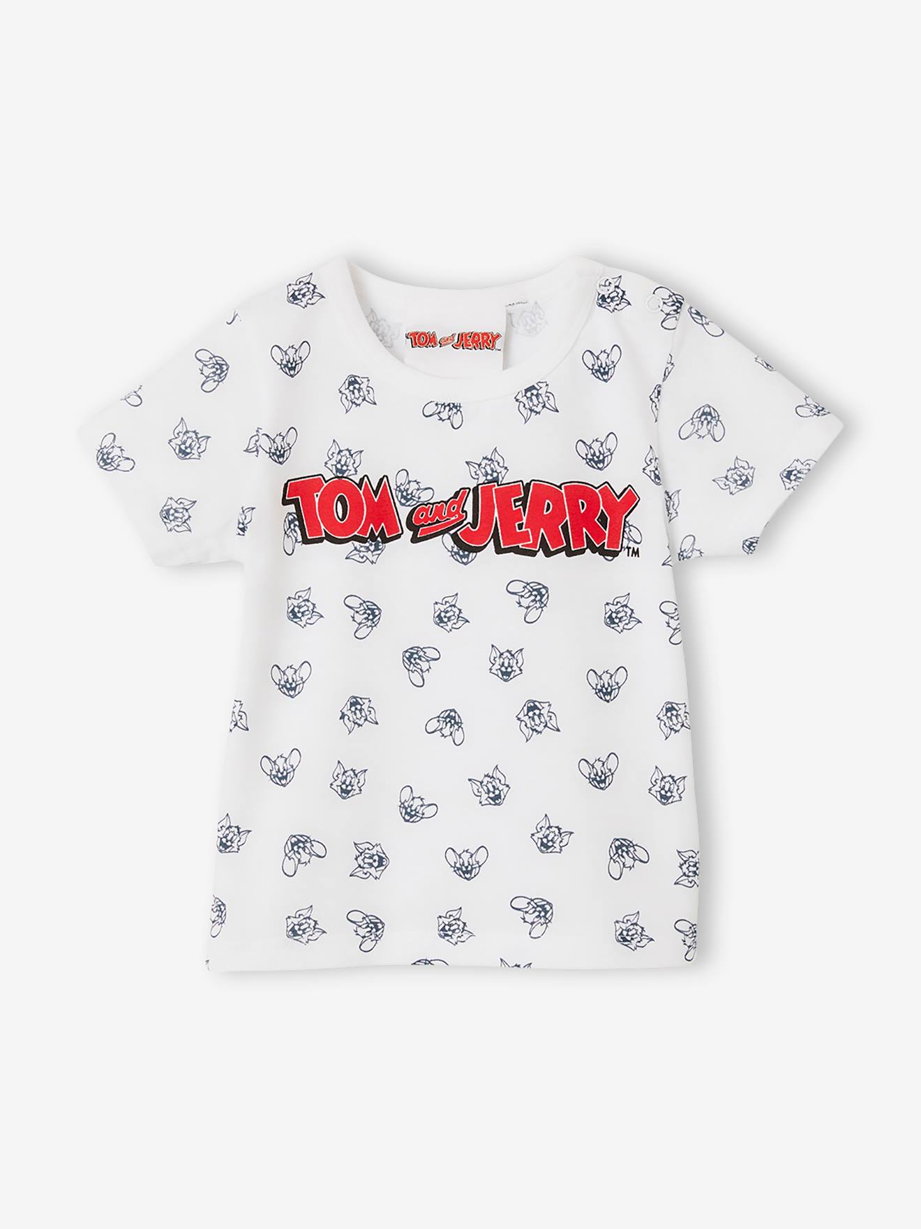 Tom & Jerry Baby T-Shirt TOM UND JERRY - weiß bedruckt