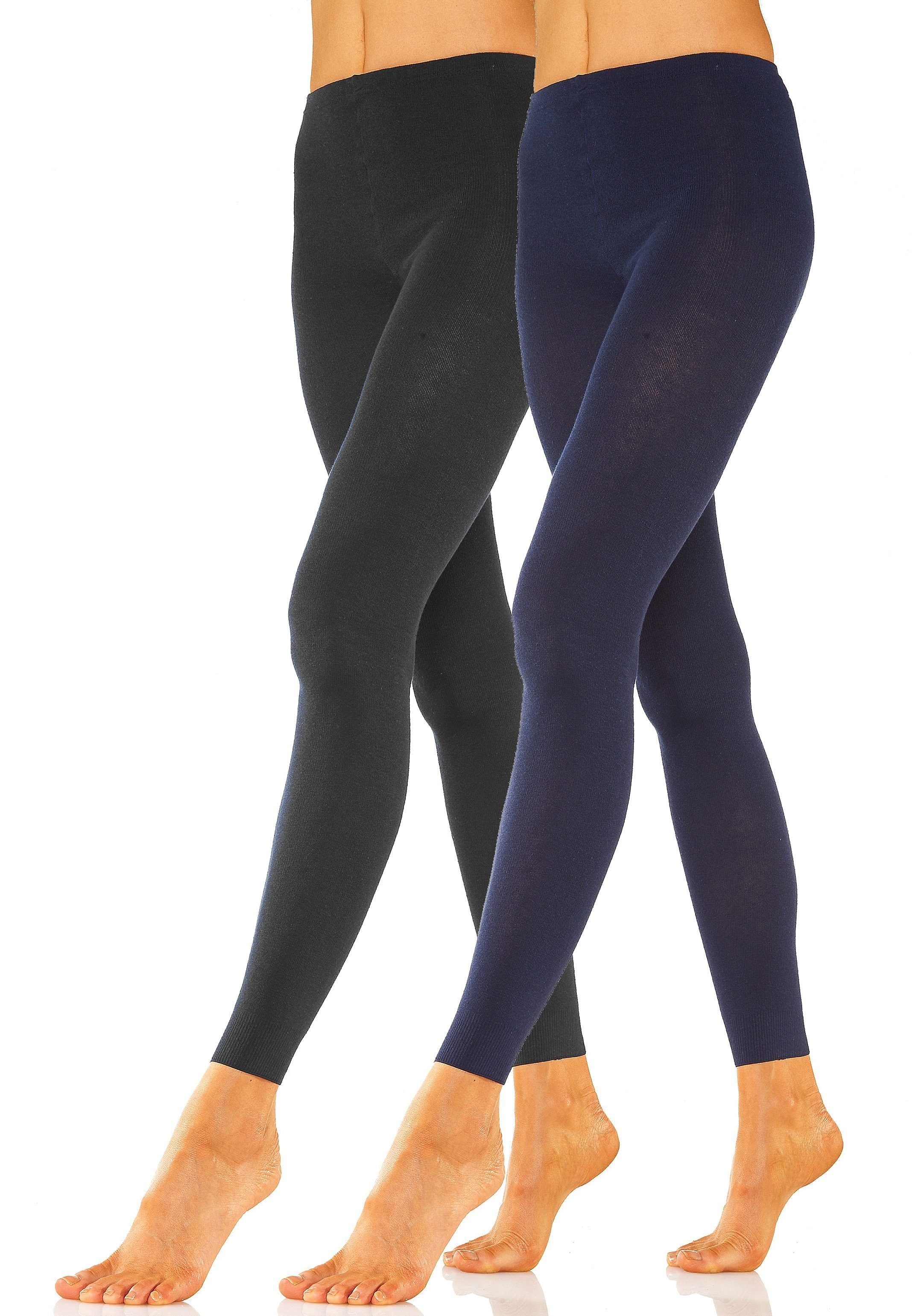 Rogo Strickleggings (Packung, 2-tlg) mit glatter Oberfläche