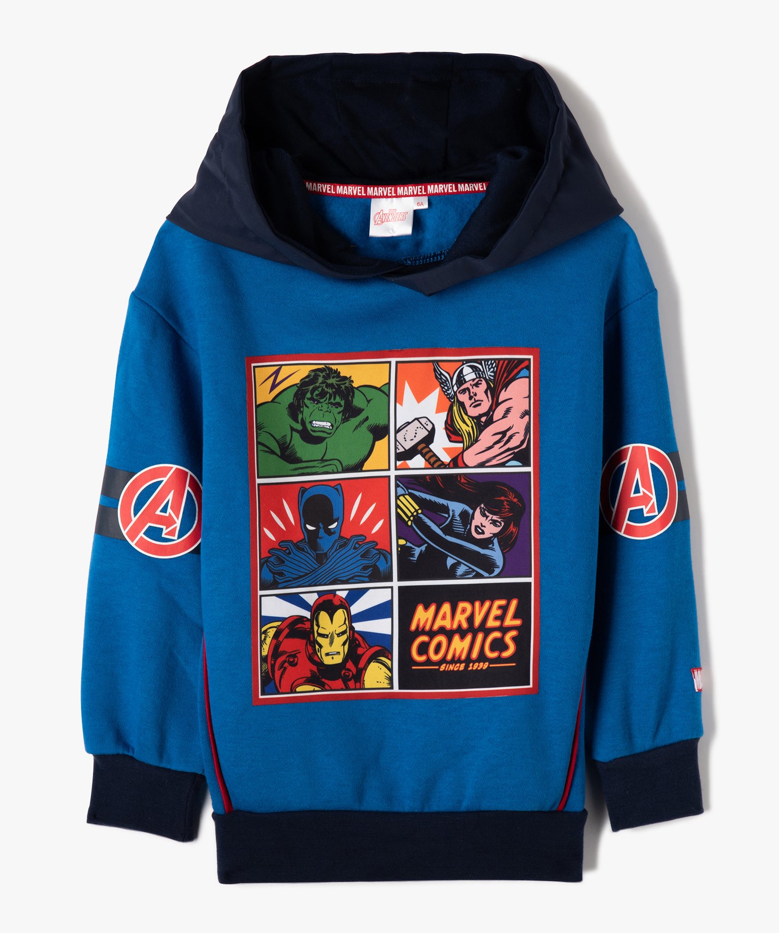 Sweat Garçon à capuche avec motifs Avengers - Marvel bleu | GEMO