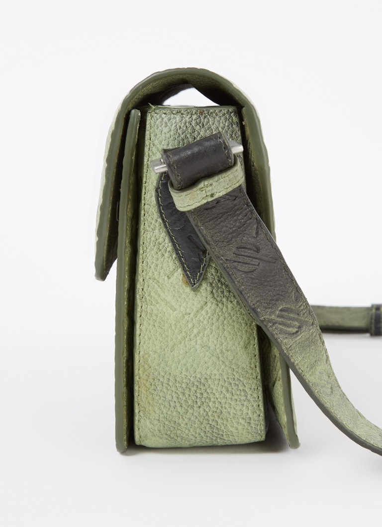 Daily Paper Meru crossbody-veske i skinn med logotrykk