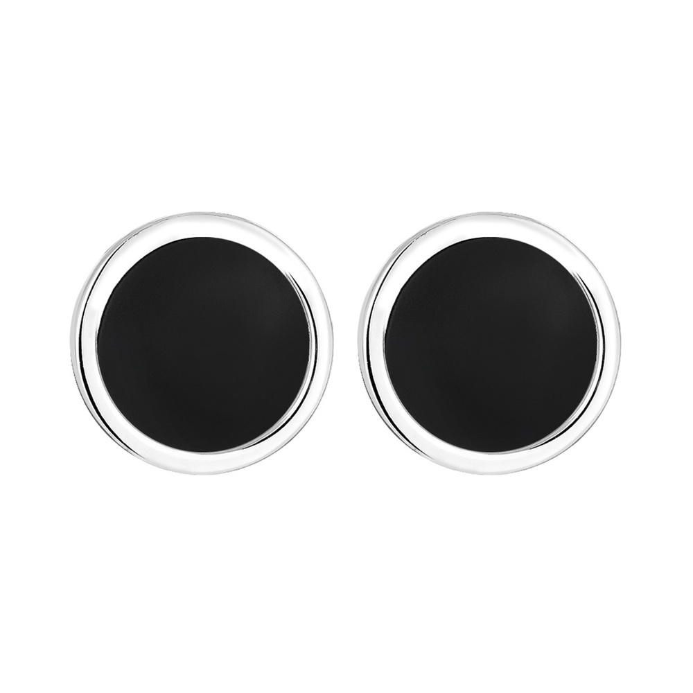 KUZZOI KUZZOI Boucles d'Oreilles boucles d'oreilles de base Cercle Geo émail 925 argent Boucles d'oreilles