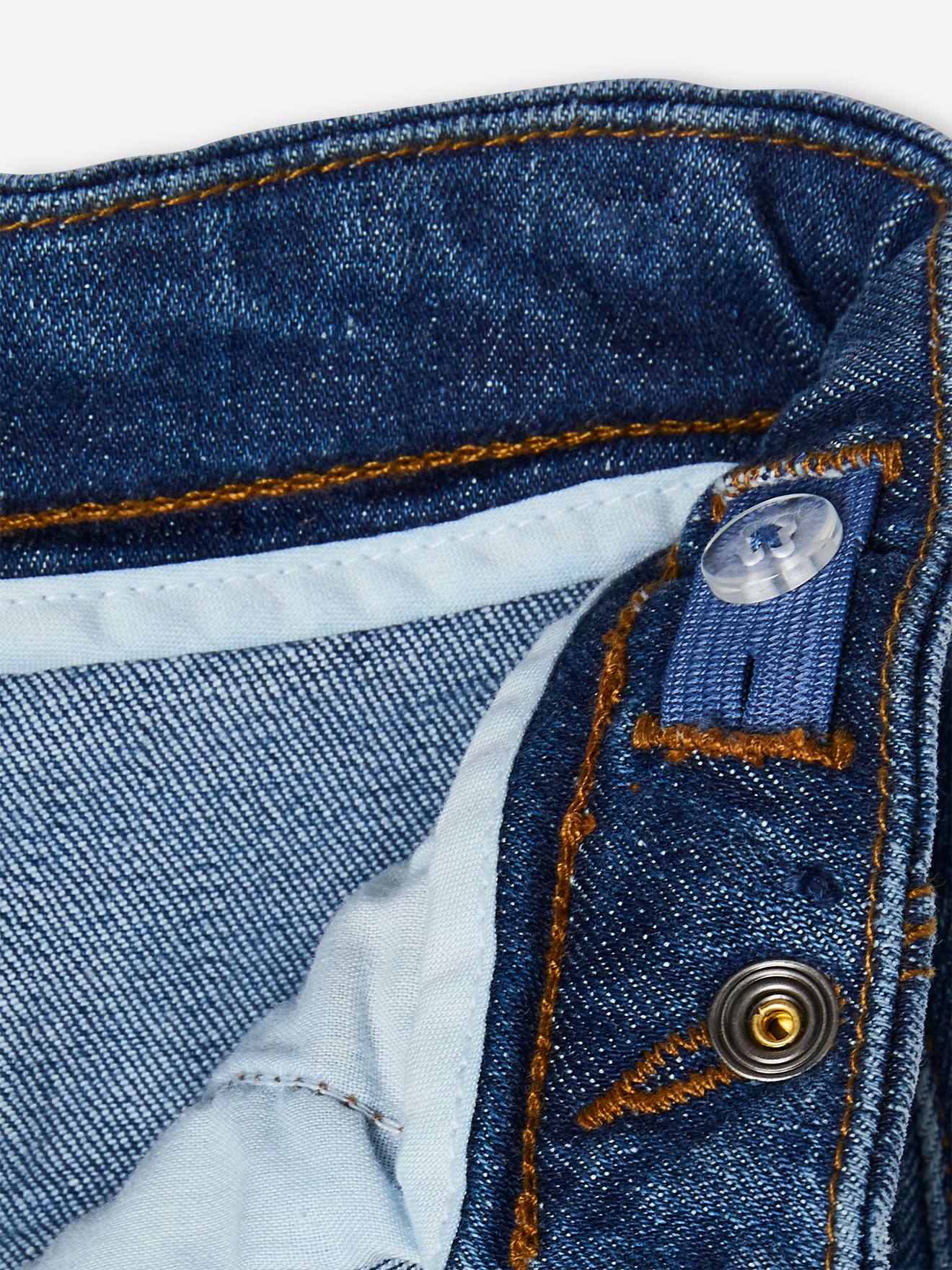 Vertbaudet Weite Mädchen Jeans mit Zierknöpfen - blue stone