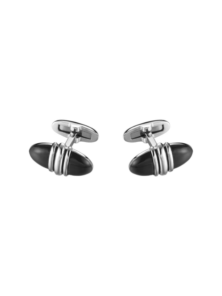 JOOP! Manschettenknöpfe in Silber/Schwarz 1,1 cm günstig kaufen onesize