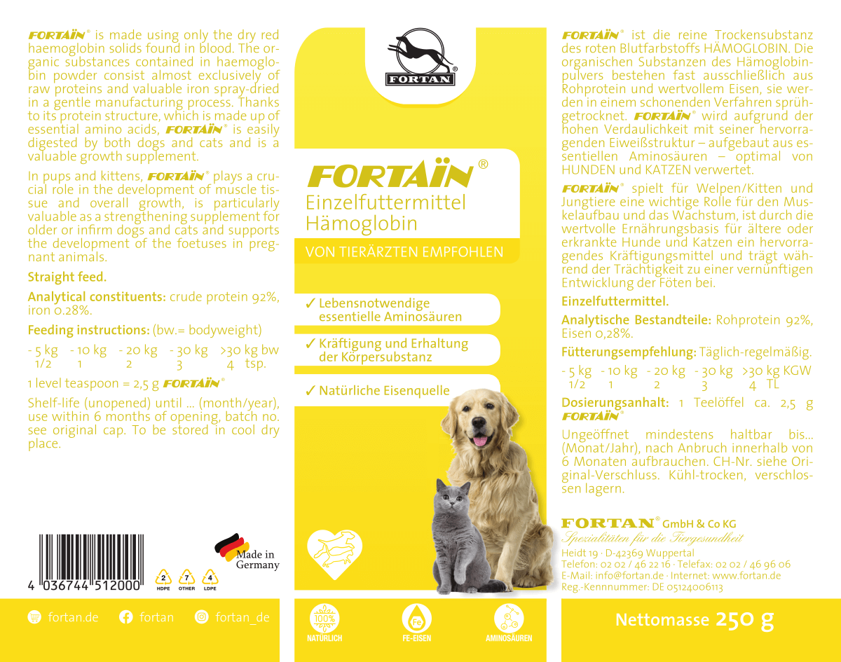 Fortan Ergänzungsfutter & Aufzucht Fortan Fortain Pulver Eisenquelle 250 g